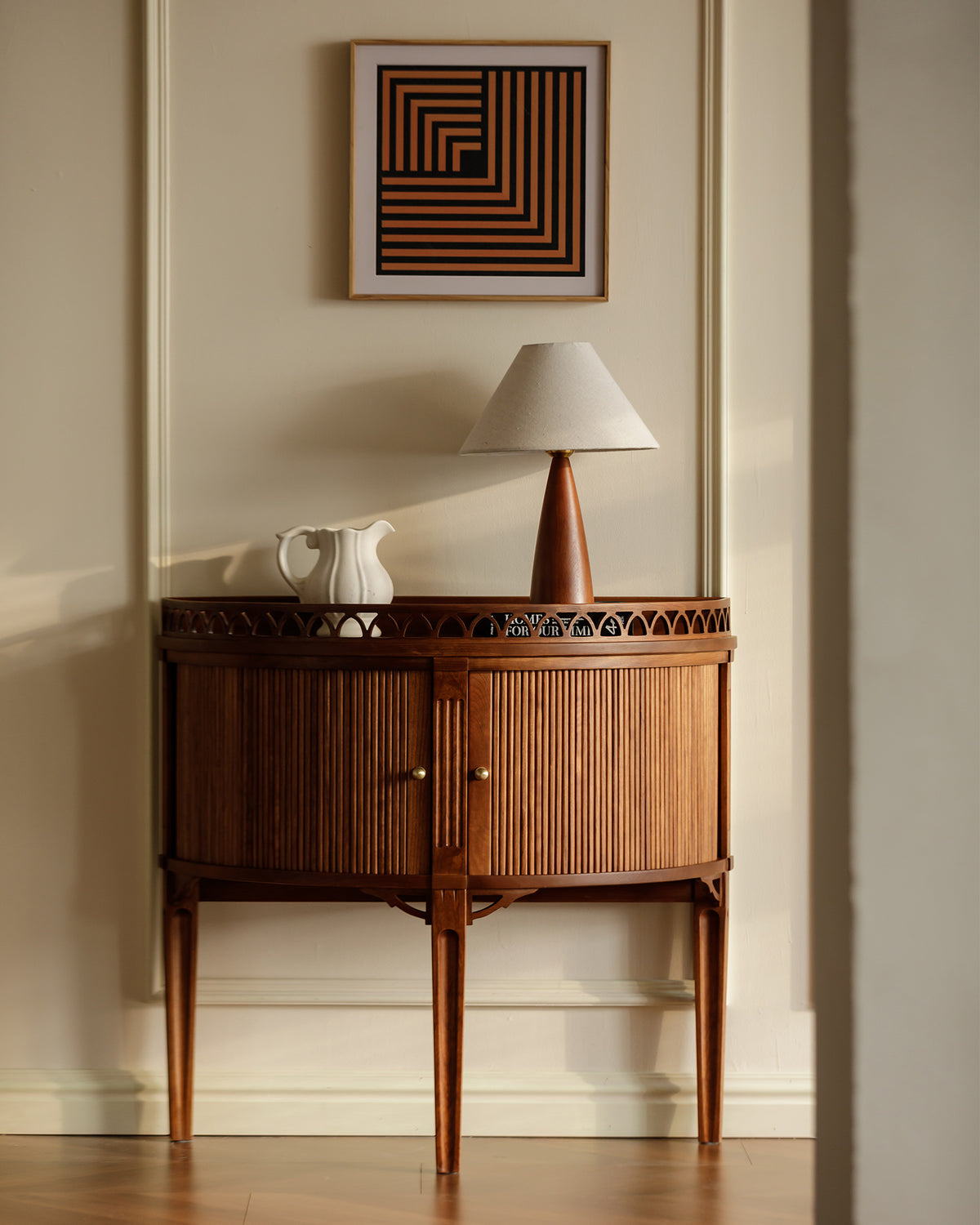 Vintage-Inspired Solid Wood Accent Cabinet