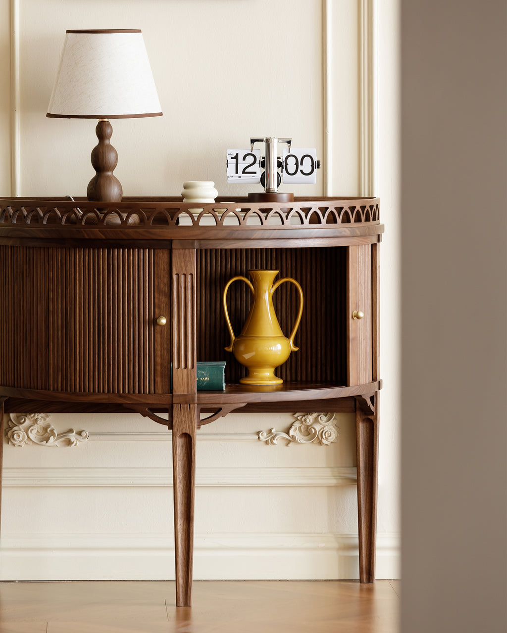 Vintage-Inspired Solid Wood Accent Cabinet