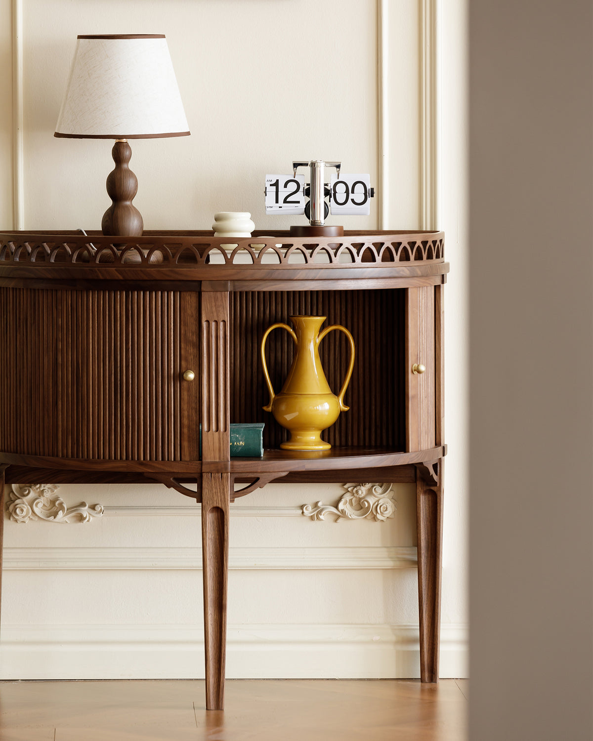 Vintage-Inspired Solid Wood Accent Cabinet