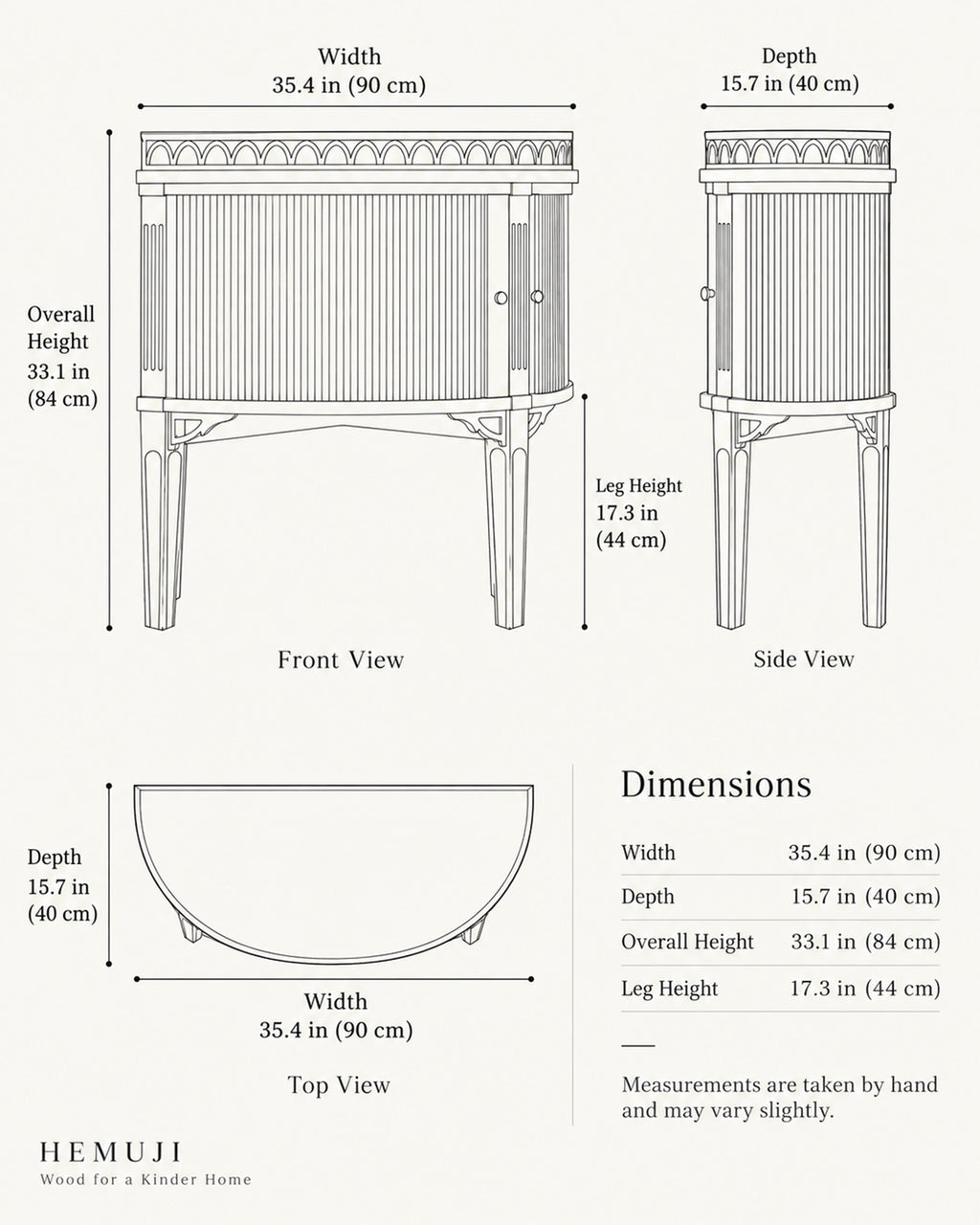 Vintage-Inspired Solid Wood Accent Cabinet