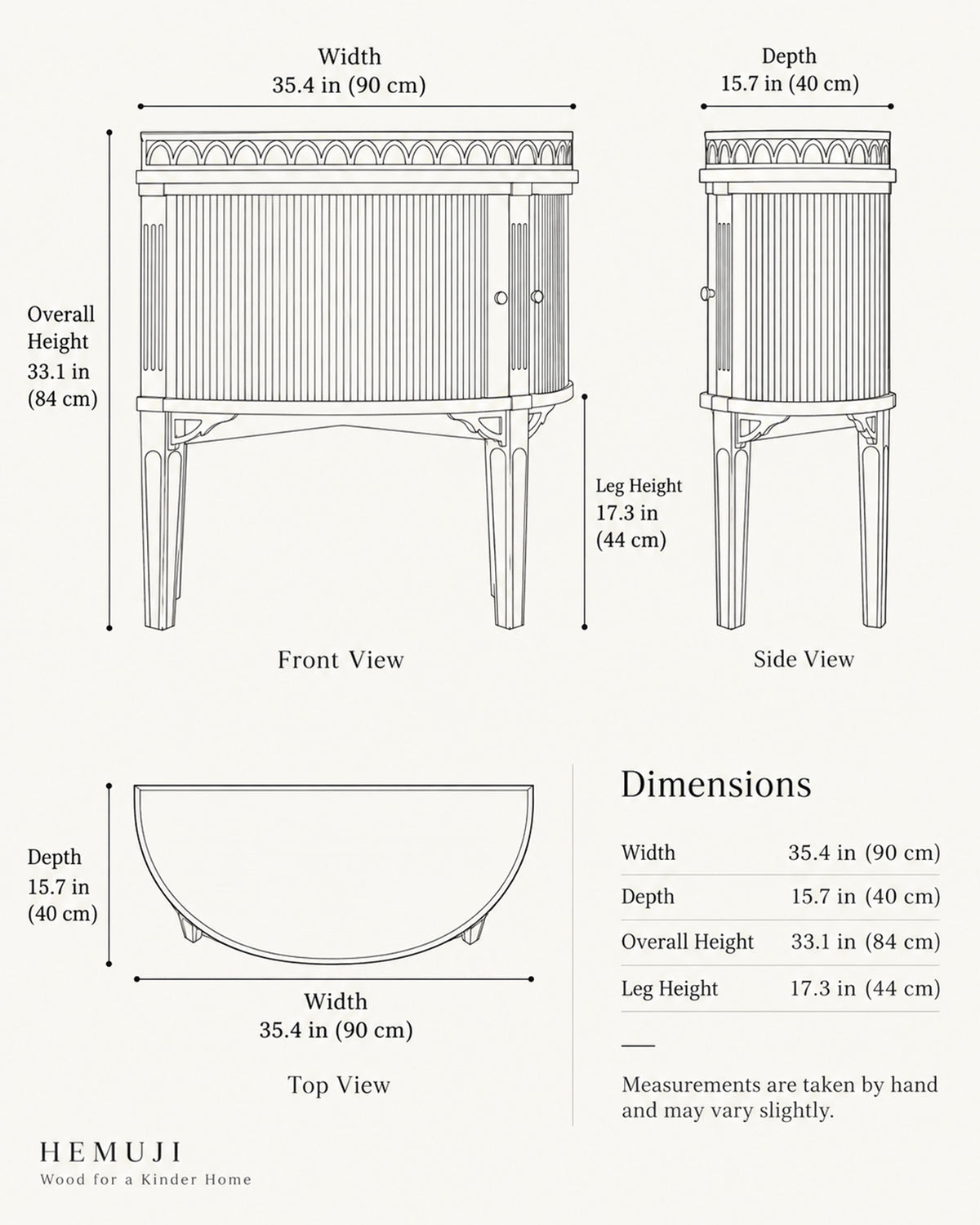Vintage-Inspired Solid Wood Accent Cabinet