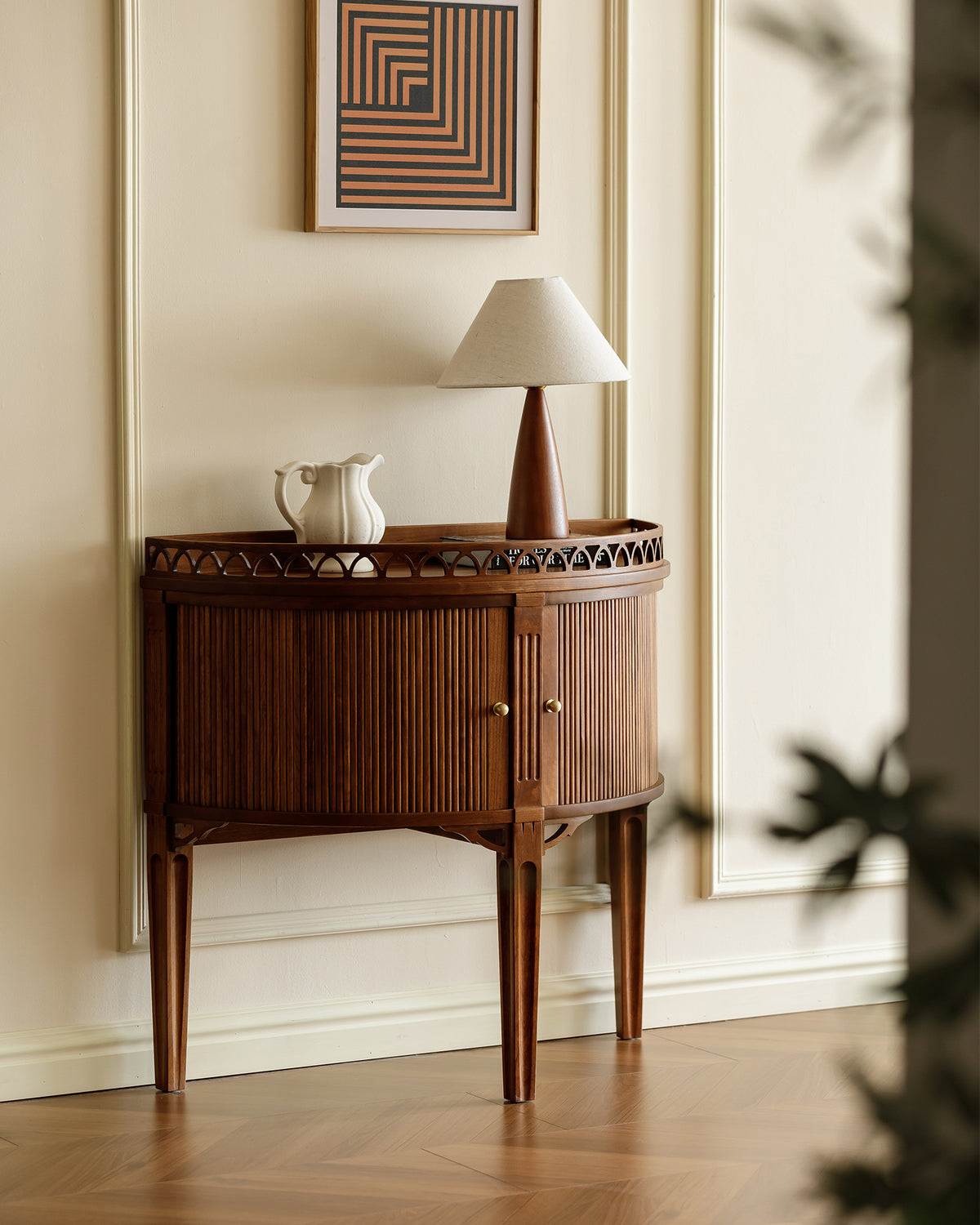 Vintage-Inspired Solid Wood Accent Cabinet