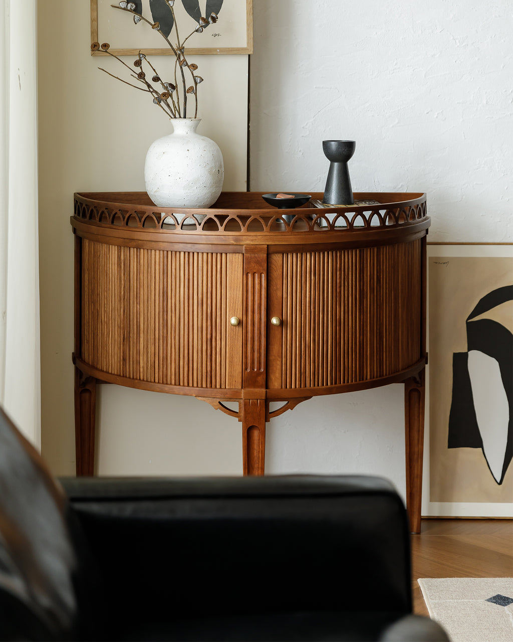 Vintage-Inspired Solid Wood Accent Cabinet