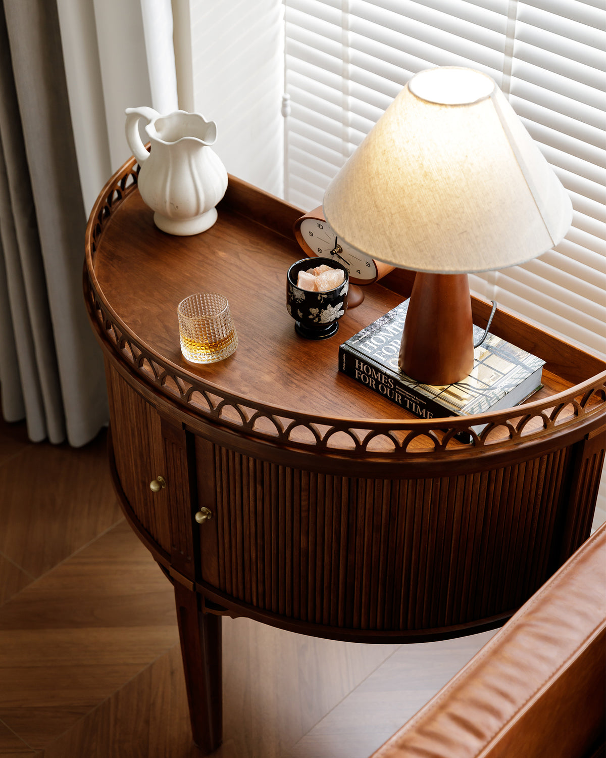 Vintage-Inspired Solid Wood Accent Cabinet