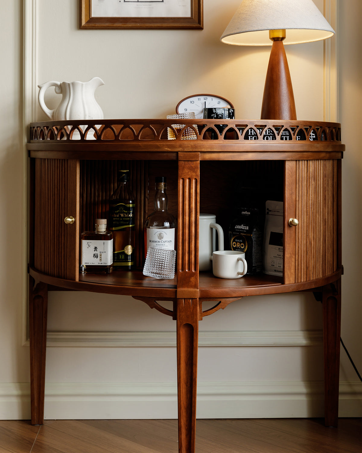 Vintage-Inspired Solid Wood Accent Cabinet