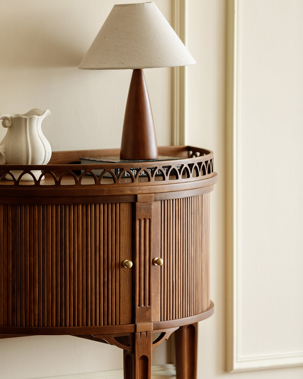 Vintage-Inspired Solid Wood Accent Cabinet