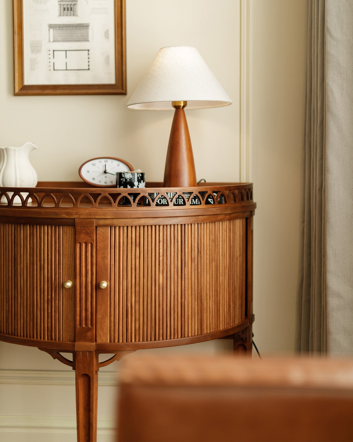 Vintage-Inspired Solid Wood Accent Cabinet
